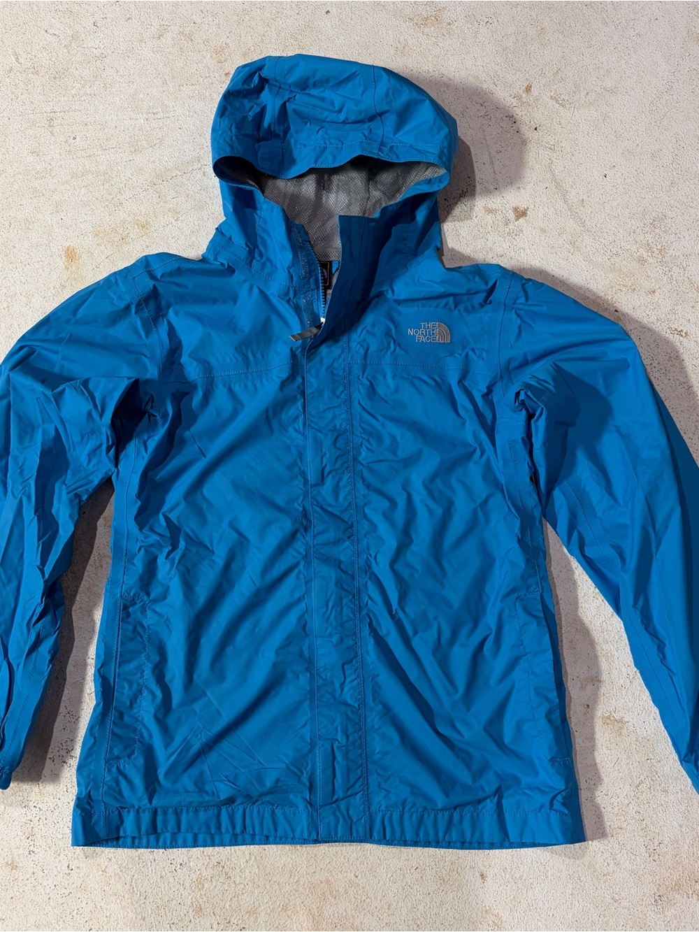 The North Face Girls XL 18 HyVent Waterproof Hooded Rain Jacket Blue Shell